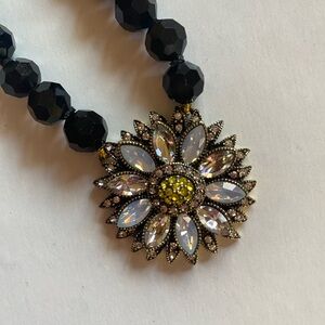 Heidi Daus Black and Gold Crystal Necklace